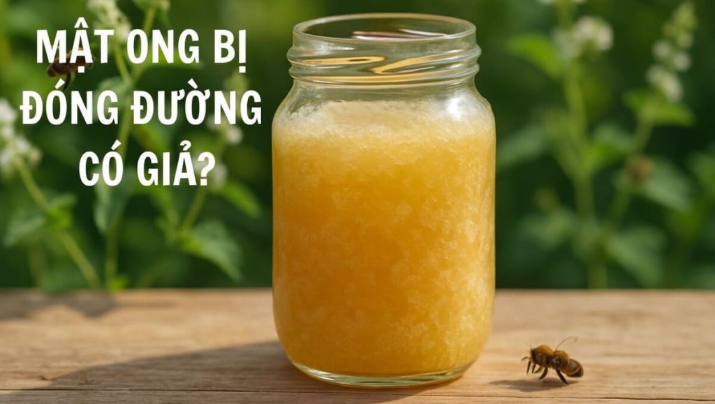 ð¿Mật ong bị đóng đường: Vì sao xảy ra? Có phải mật ong giả? 1 Mạt ong bị đóng đường có phải mật ong giả không?