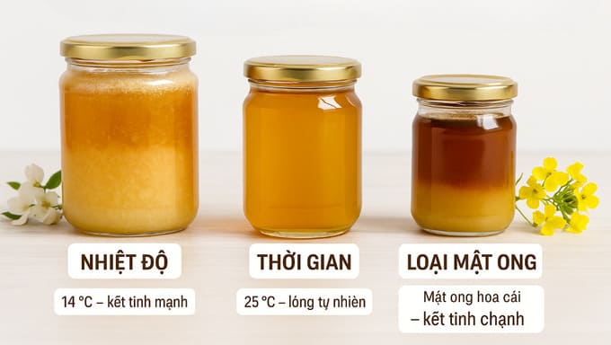ð¿Mật ong bị đóng đường: Vì sao xảy ra? Có phải mật ong giả? 6 Nguyên nhân mật ong bị kết tinh do nhiệt độ, thời gian bảo quản và loại mật sử dụng