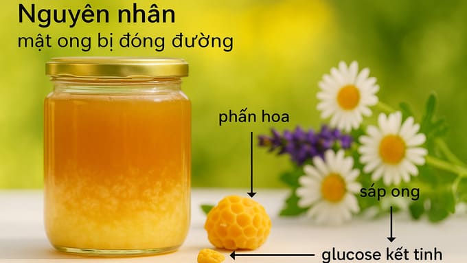 ð¿Mật ong bị đóng đường: Vì sao xảy ra? Có phải mật ong giả? 5 Nguyên nhân mật ong bị đóng đường