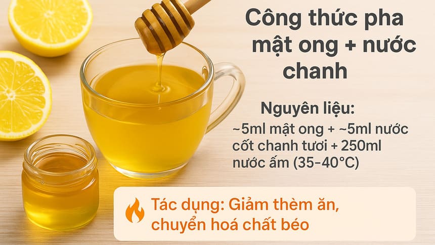 Cách uống mật ong để giảm cân vơi chanh và nước ấm
