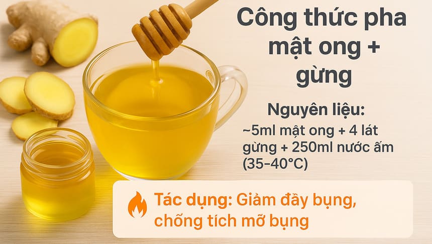 Cách uống mật ong giảm cân với gừng