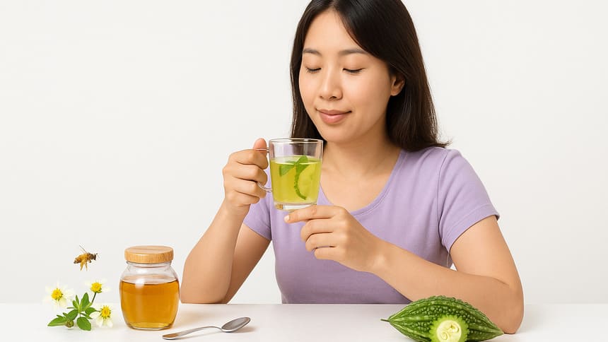 Cách uống mật ong giảm cân với mướp đắng