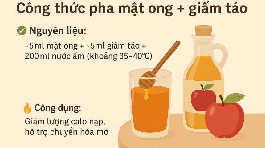 Cách uống mật ong làm giảm cân với giấm táo