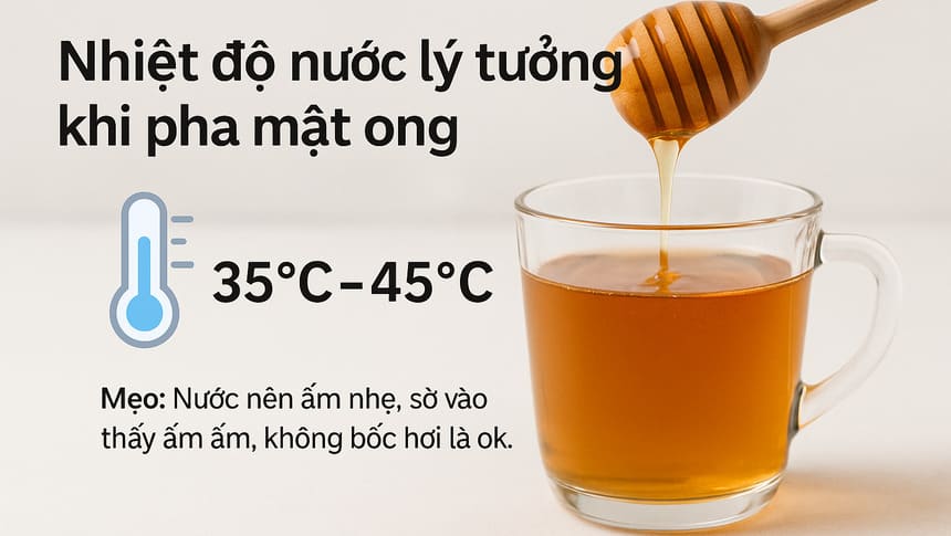 Nhiệt độ nước ấm chuẩn để pha chế mật ong 