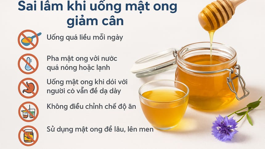 Sai lầm trong quá trình uống mật ong giảm cân