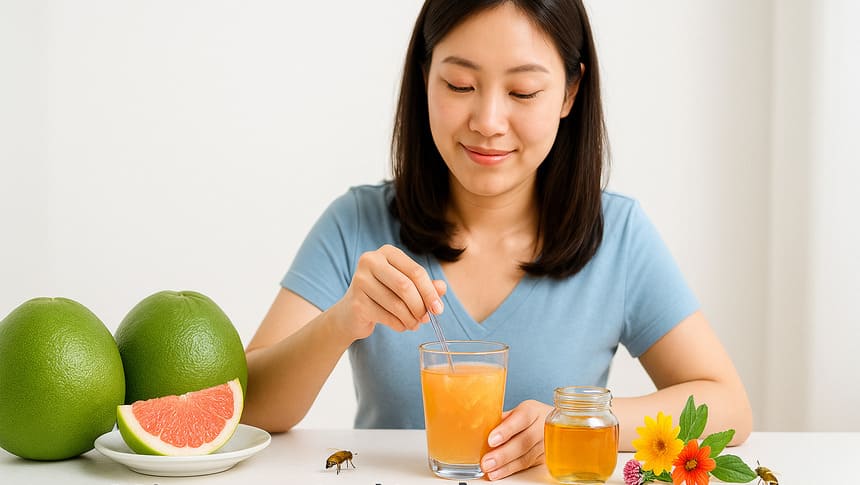 Uống mật ong với bưởi giảm cân