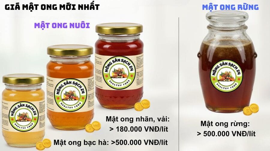 Mật ong nuôi giá bao nhiêu 1 lít?⚡Xem ngay giá chuẩn 2025! 9 Mậ tong nuôi bao nhiêu tiền 1 lít là đúng giá