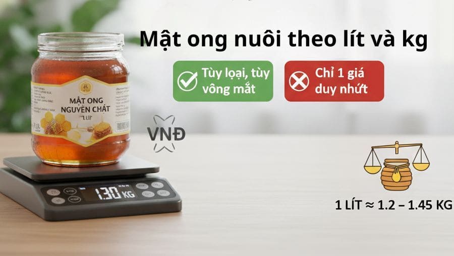 Mật ong nuôi giá bao nhiêu 1 lít?⚡Xem ngay giá chuẩn 2025! 8 Giá bạn mật ong nuôi theo lít hay kg