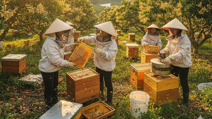 Mật ong nuôi giá bao nhiêu 1 lít?⚡Xem ngay giá chuẩn 2025! 5 Mùa vụ khai thác mật ong ảnh hưởng đến giá mật ong nuôi nguyên chất