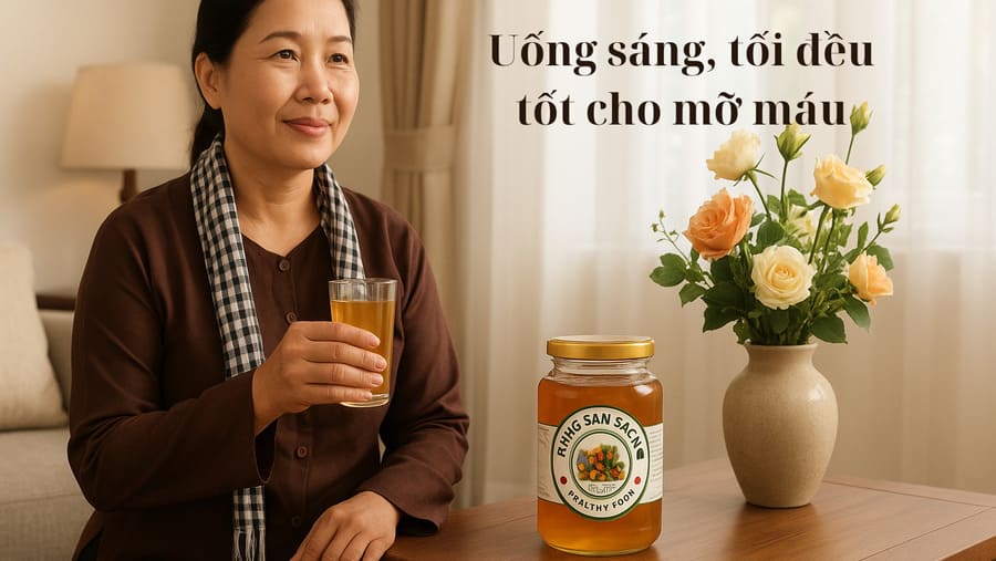 Máu nhiễm mỡ có uống được mật ong không? 8 cách uống đúng 34 Uống mật ong vào buổi sáng hay tối tốt cho bệnh mỡ máu