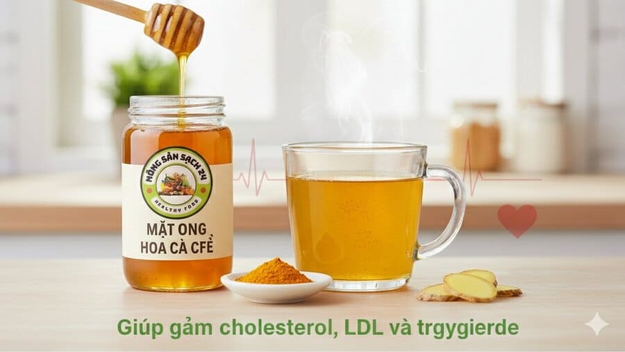 Máu nhiễm mỡ có uống được mật ong không? 8 cách uống đúng 24 Cách uống mật ong kết hợp với nghệ gừng giảm mỡ máu