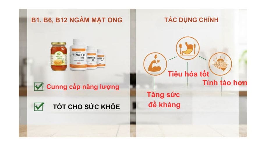 B12, B6, B1 ngâm mật ong có tác dụng gì?
