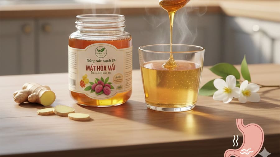 Công dụng của mật ong hoa vải trong cài thiện hệ tiêu hóa