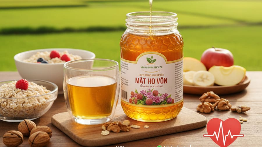 Công dụng mật ong hoa vải cho tim mạch, huyết áp