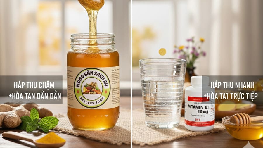 Hiệu quả hấp thụ B1 ngâm mật ong