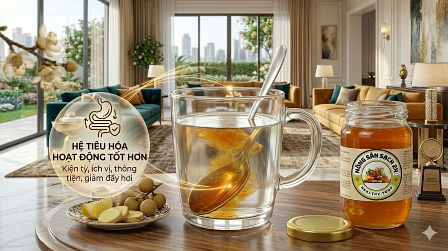 Công dụng của mật ong nhãn đối với hệ tiêu hóa