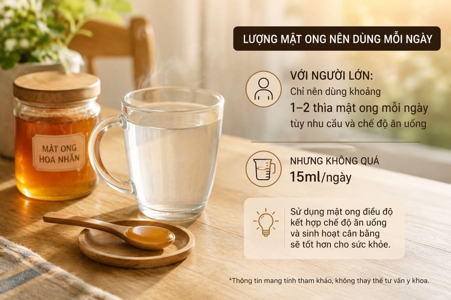 Liều lượng dùng mật ong hoa nhãn mỗi ngày